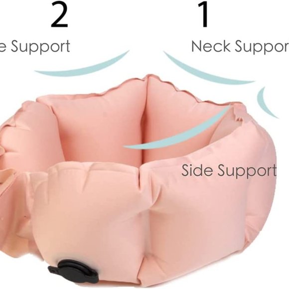 NEW Inflatable Travel Pillow in Pink - Picture 5 of 12